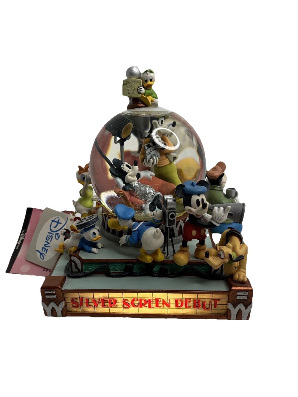 Disney Mickey and His Friends Silver Screen Debut Snow Globe Collectible Rare